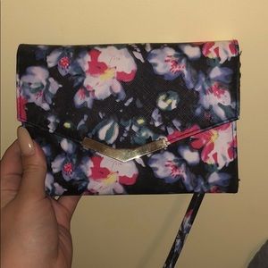 A navy blue floral purse!